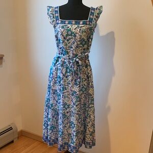 Talbots Blue and White Floral Midi Dress